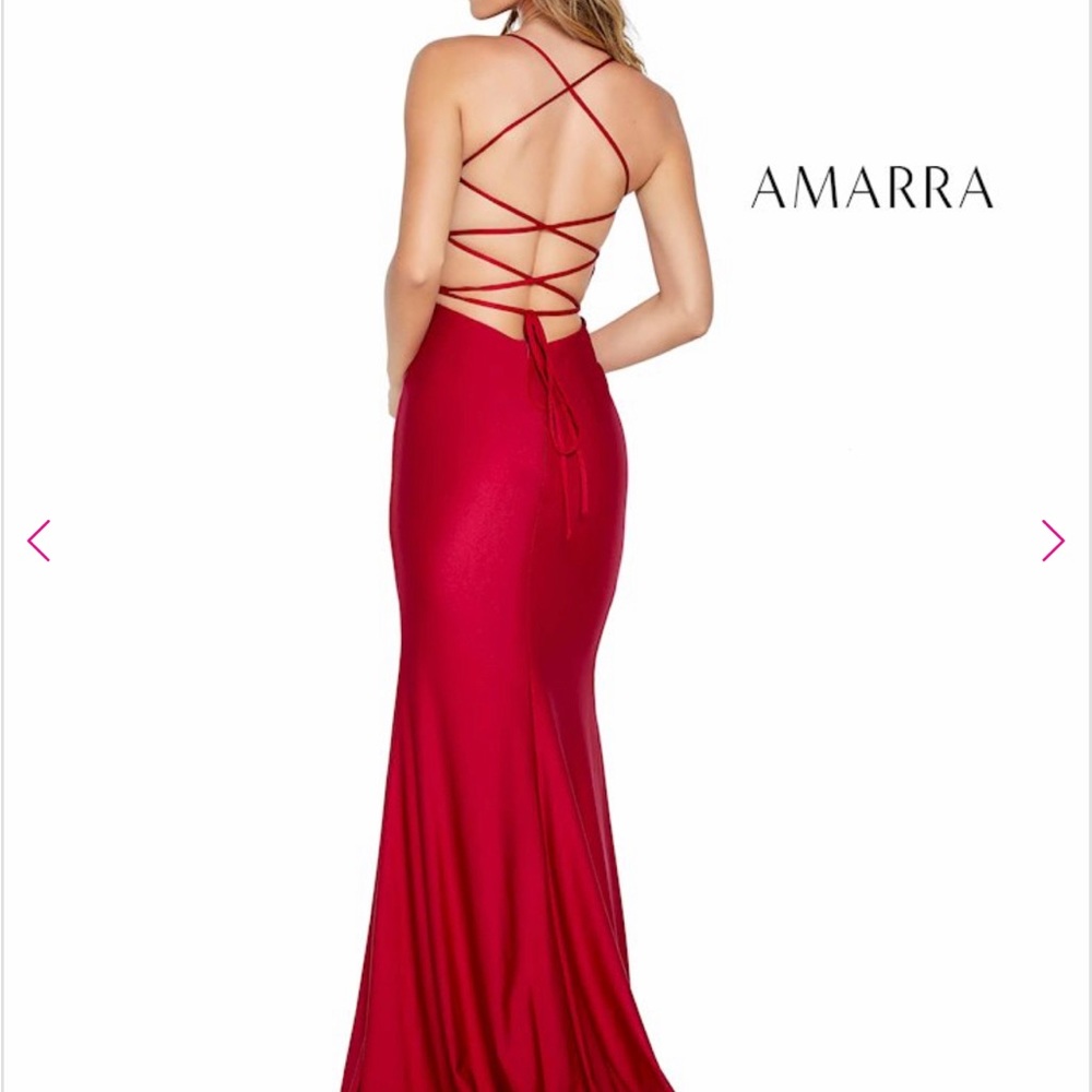 Amarra Long Red Strappy Formal Prom Dress Size 2 NWT